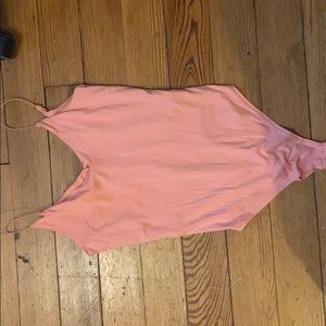 xs peach pink body suit